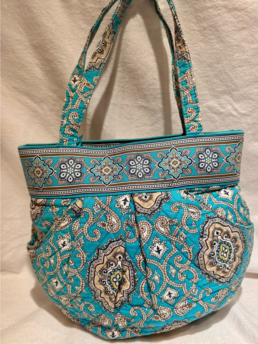 Vera Bradley Teal Quilted Paisley Tote